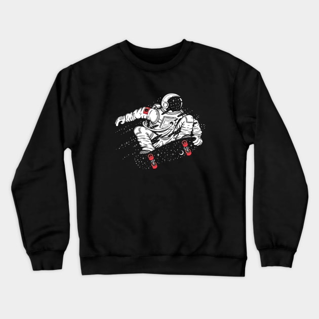 Astronaut Space Skater Crewneck Sweatshirt by Gammaray